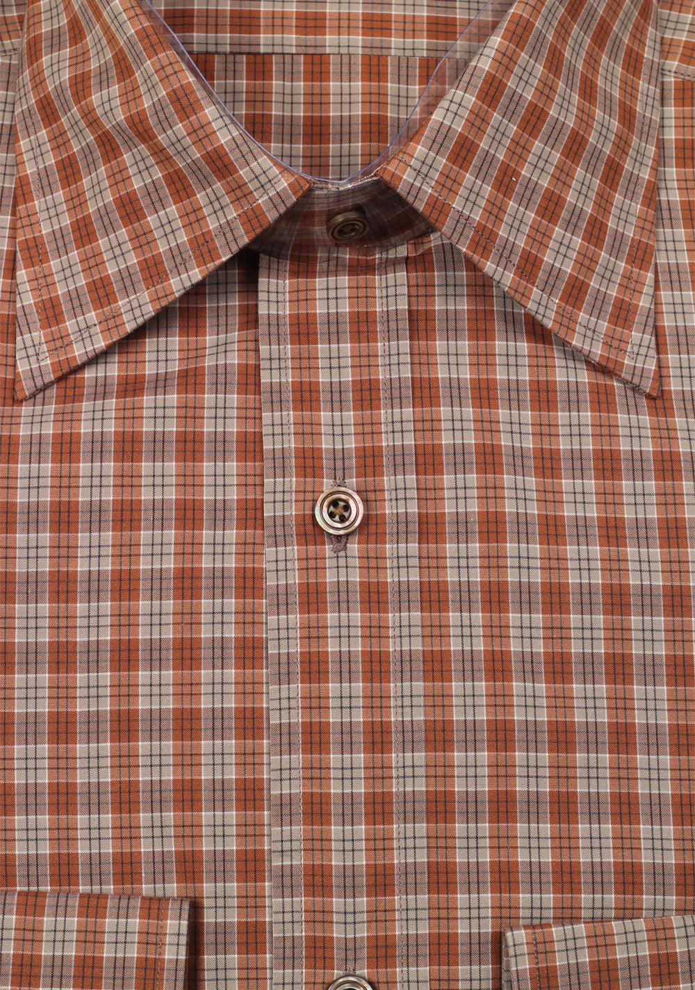 TOM FORD Checked Brown Dress Shirt Size 40 / 15,75 U.S.