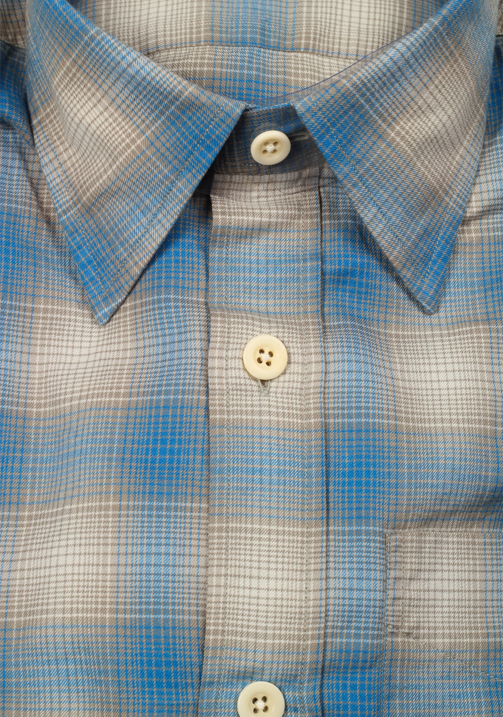 TOM FORD Checked Beige Blue Dress Shirt Size 40 / 15,75 U.S.