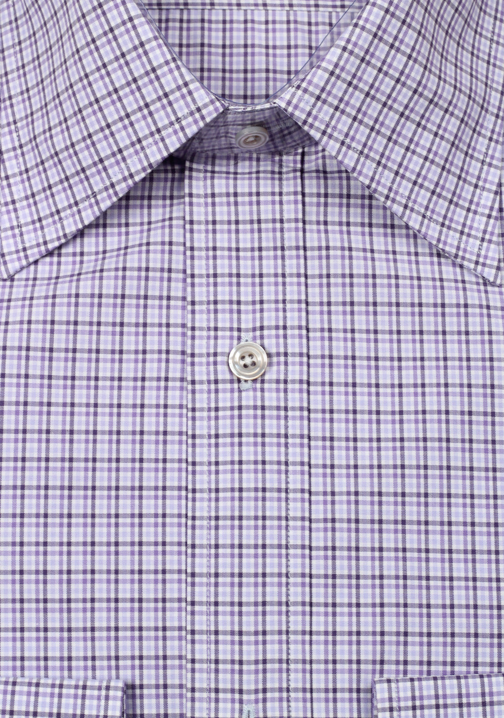 TOM FORD Checked Purple Dress Shirt Size 40 / 15,75 U.S.