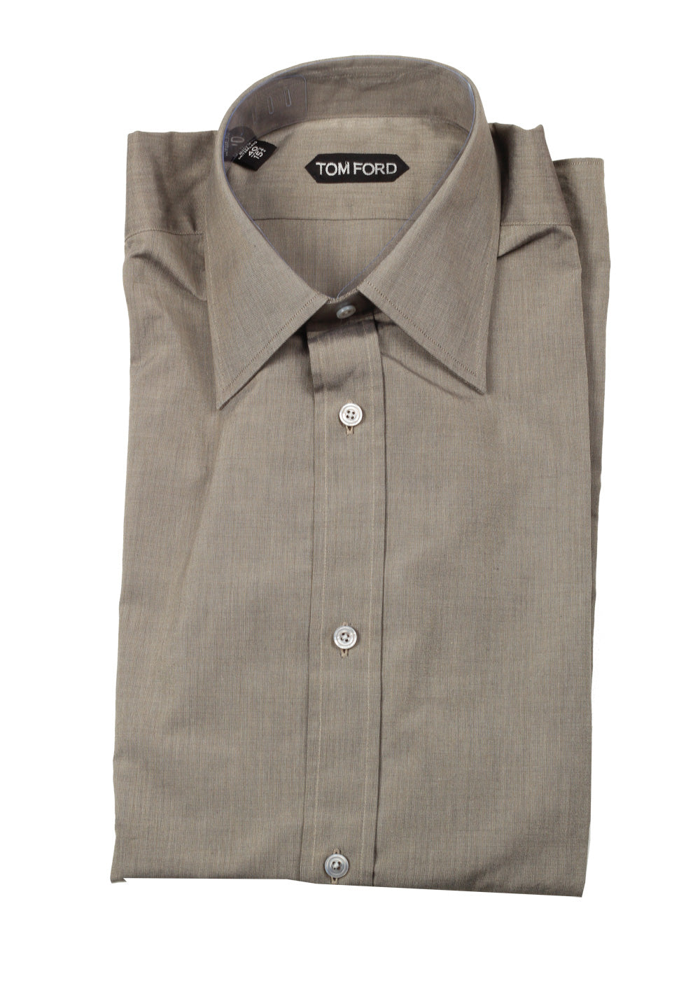 TOM FORD Solid Blue Grayish Brown Shirt Size 40 / 15,75 U.S.