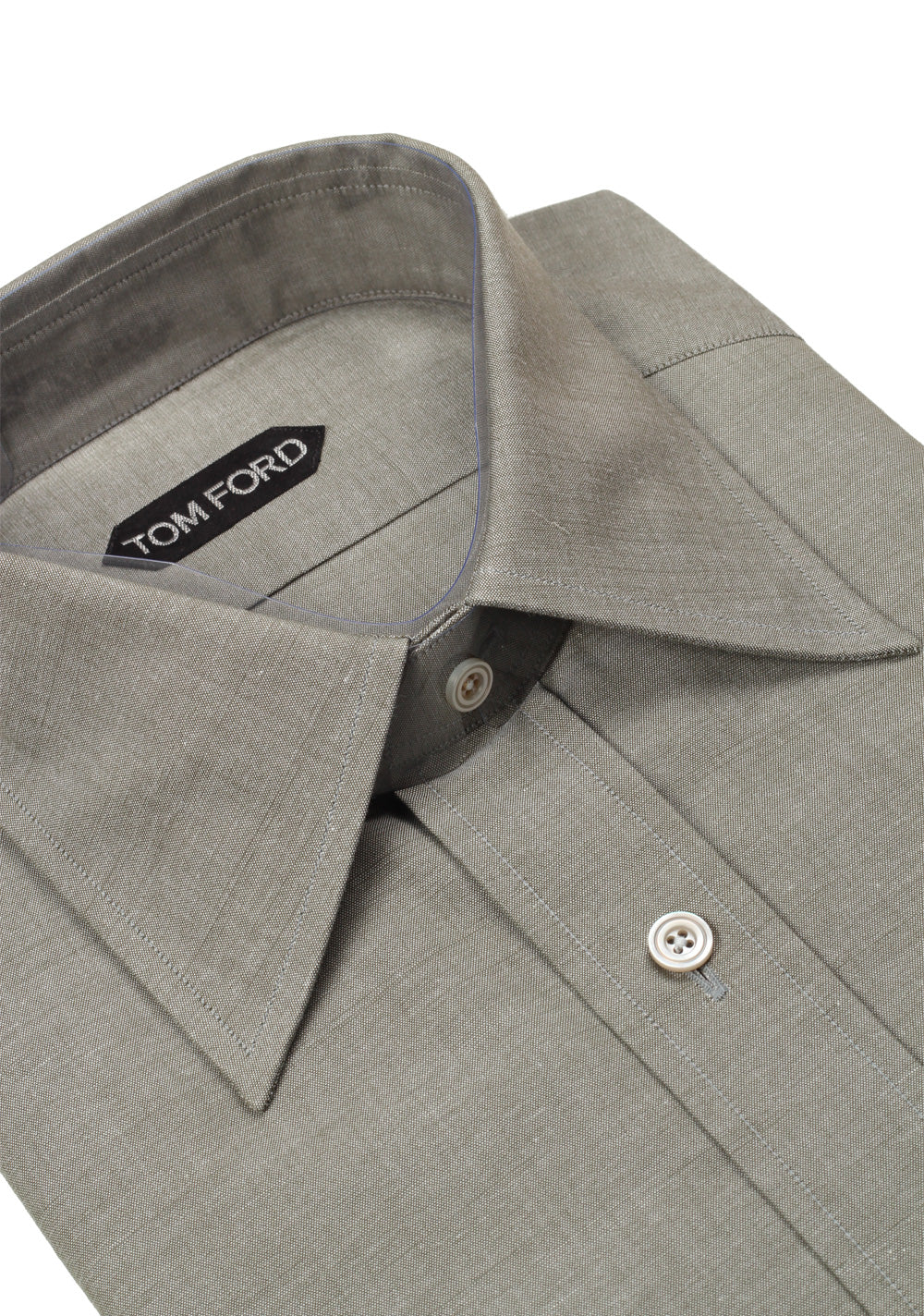 TOM FORD Solid Grayish Green Dress Shirt Size 40 / 15,75 U.S.