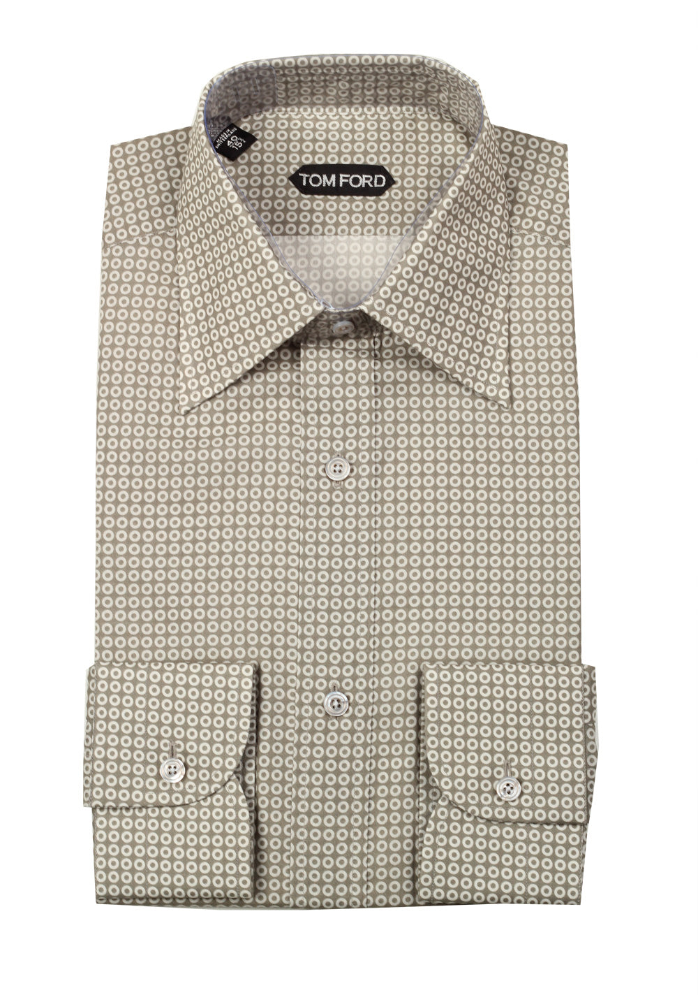 TOM FORD Patterned Blue Beige Shirt Size 40 / 15,75 U.S.