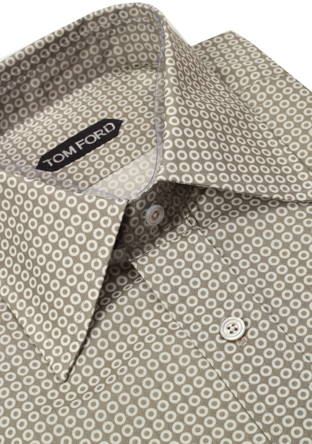 TOM FORD Patterned Blue Beige Shirt Size 40 / 15,75 U.S.