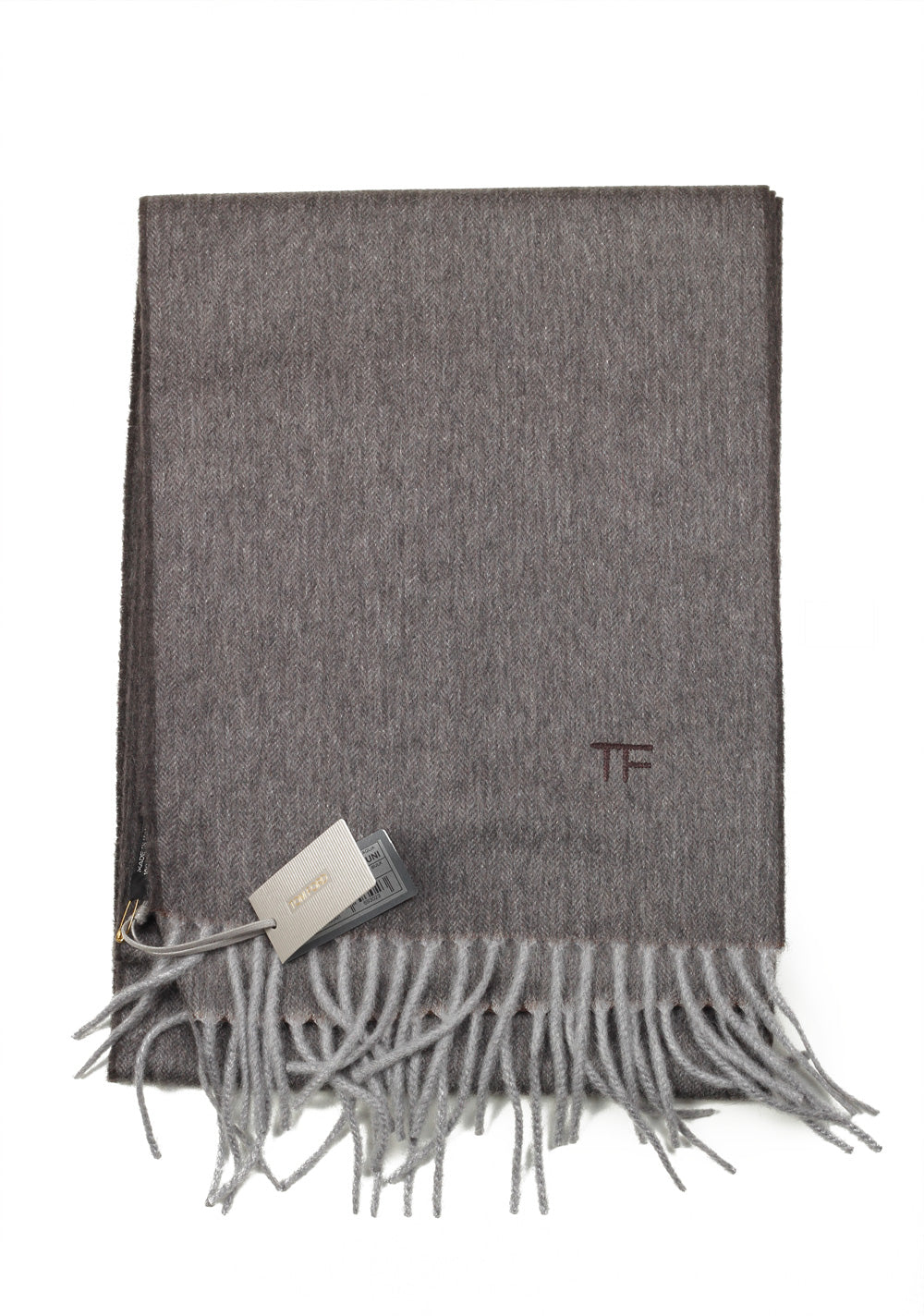 Tom Ford Gray Cashmere Signature Scarf 110" / 10.5"
