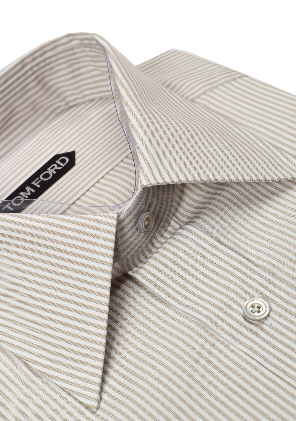 TOM FORD Striped White Gray Dress Shirt Size 40 / 15,75 U.S.