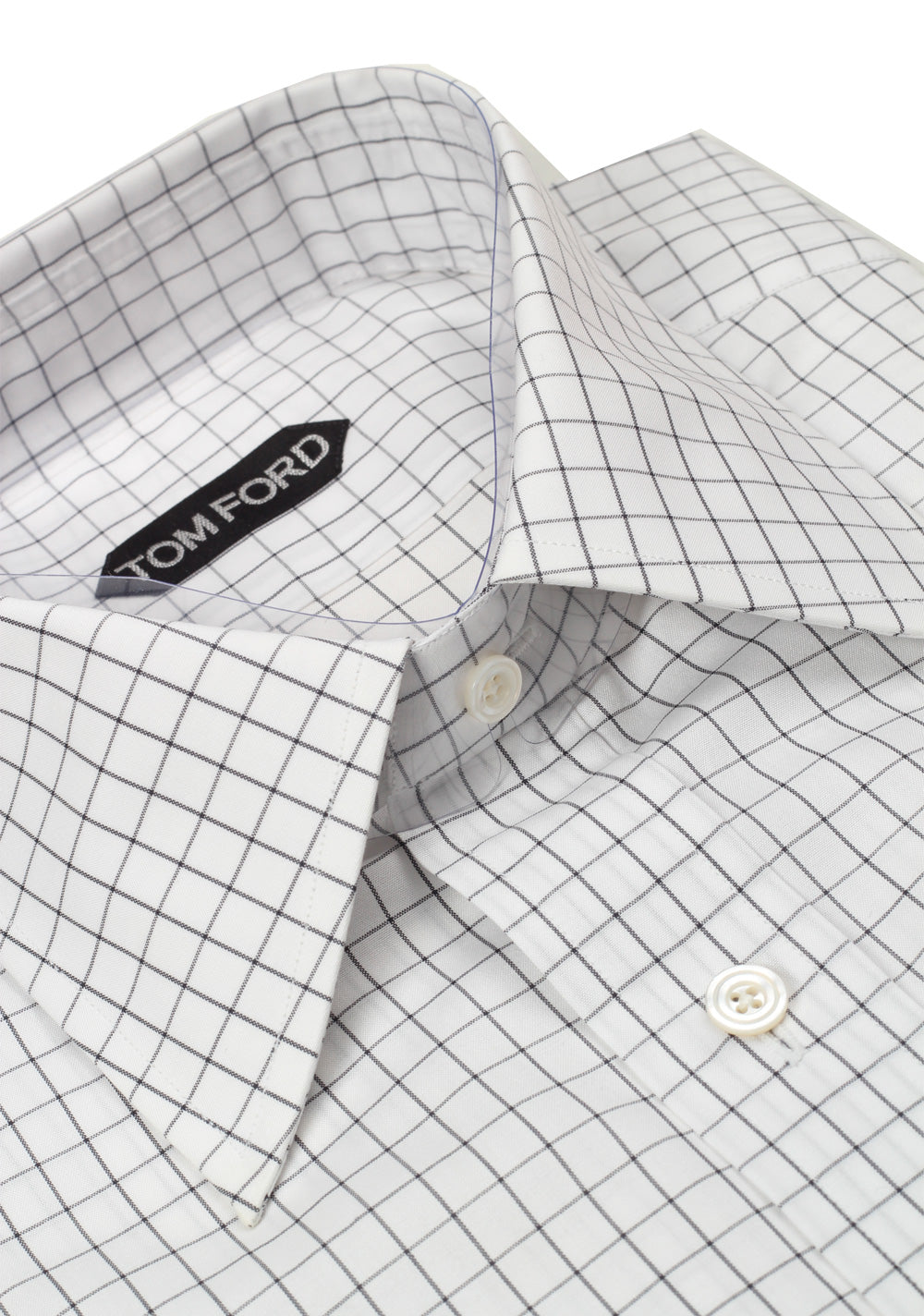 TOM FORD Checked White Gray Dress Shirt Size 40 / 15,75 U.S.