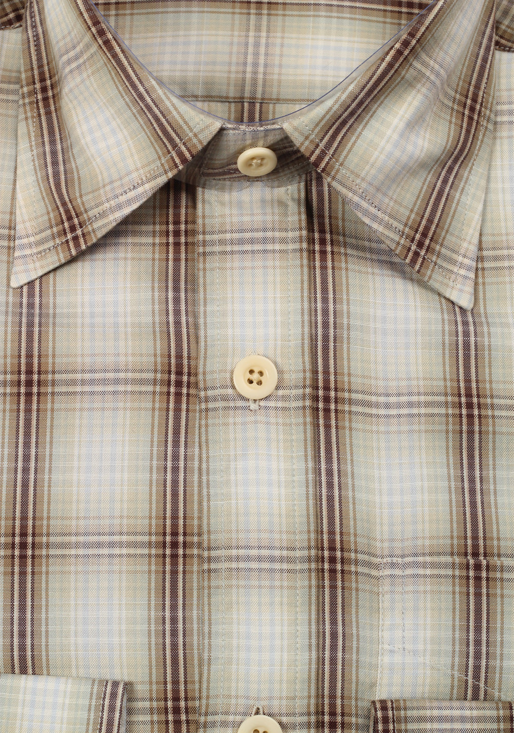 TOM FORD Checked Green Brown Dress Shirt Size 40 / 15,75 U.S.