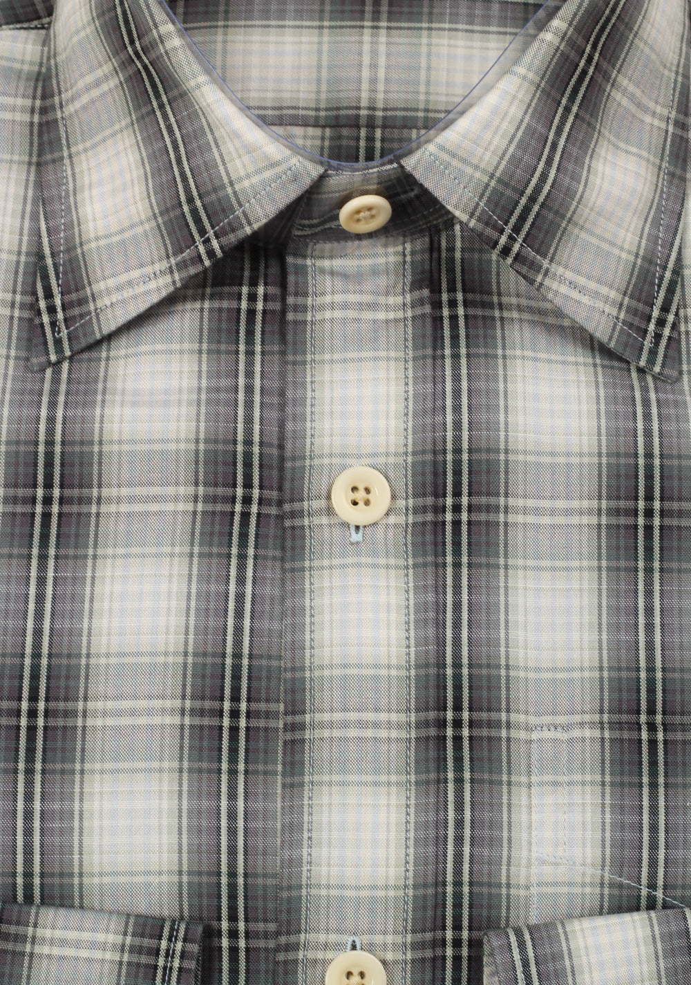 TOM FORD Checked Green Gray Dress Shirt Size 40 / 15,75 U.S.