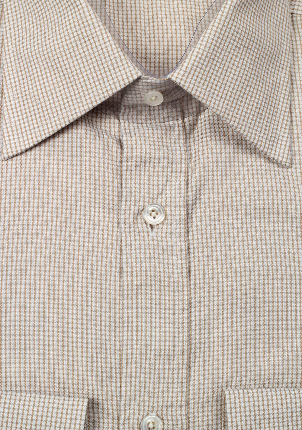 TOM FORD Checked White Brown Dress Shirt Size 40 / 15,75 U.S.