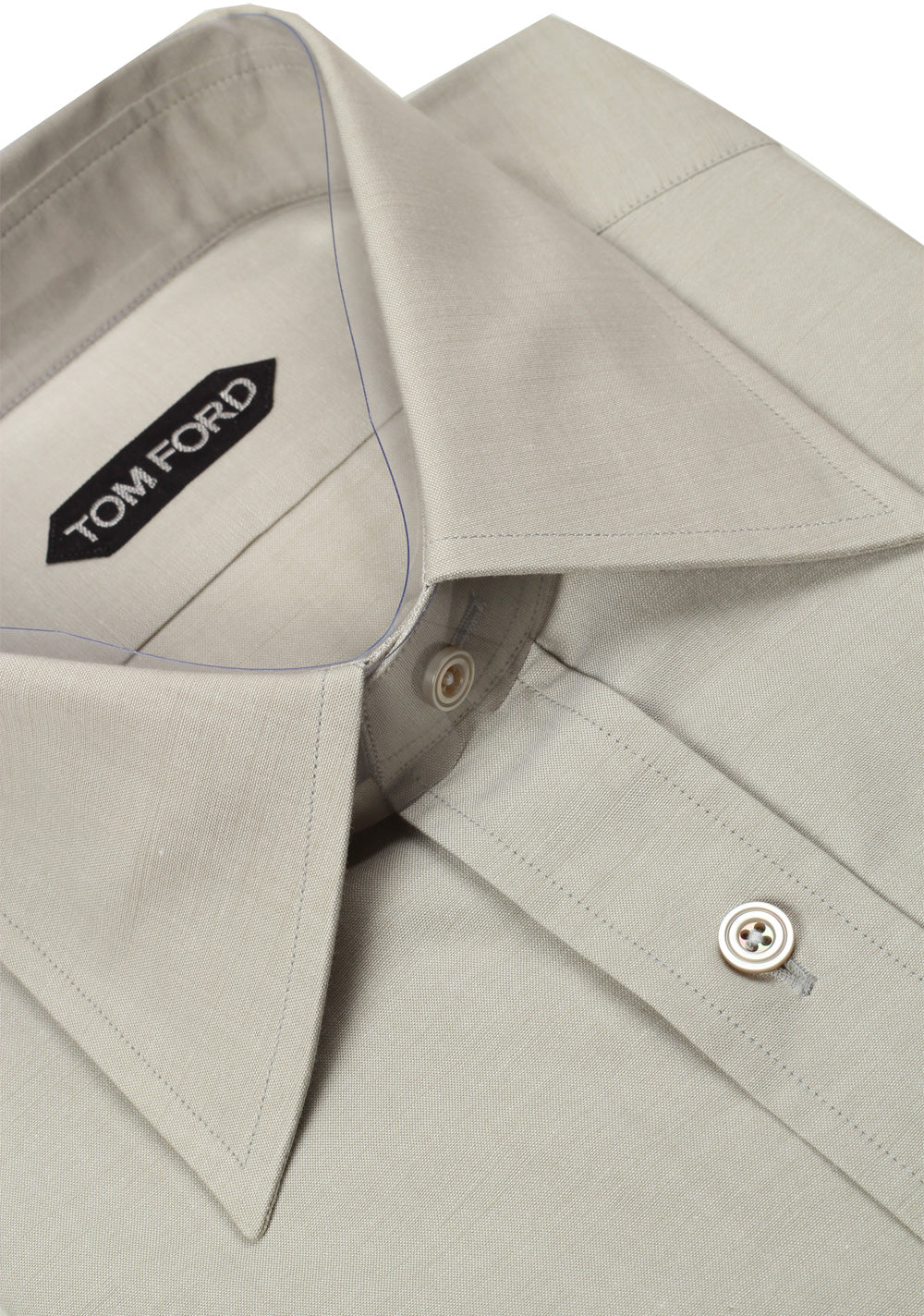 TOM FORD Solid Grayish Green Dress Shirt Size 40 / 15,75 U.S.