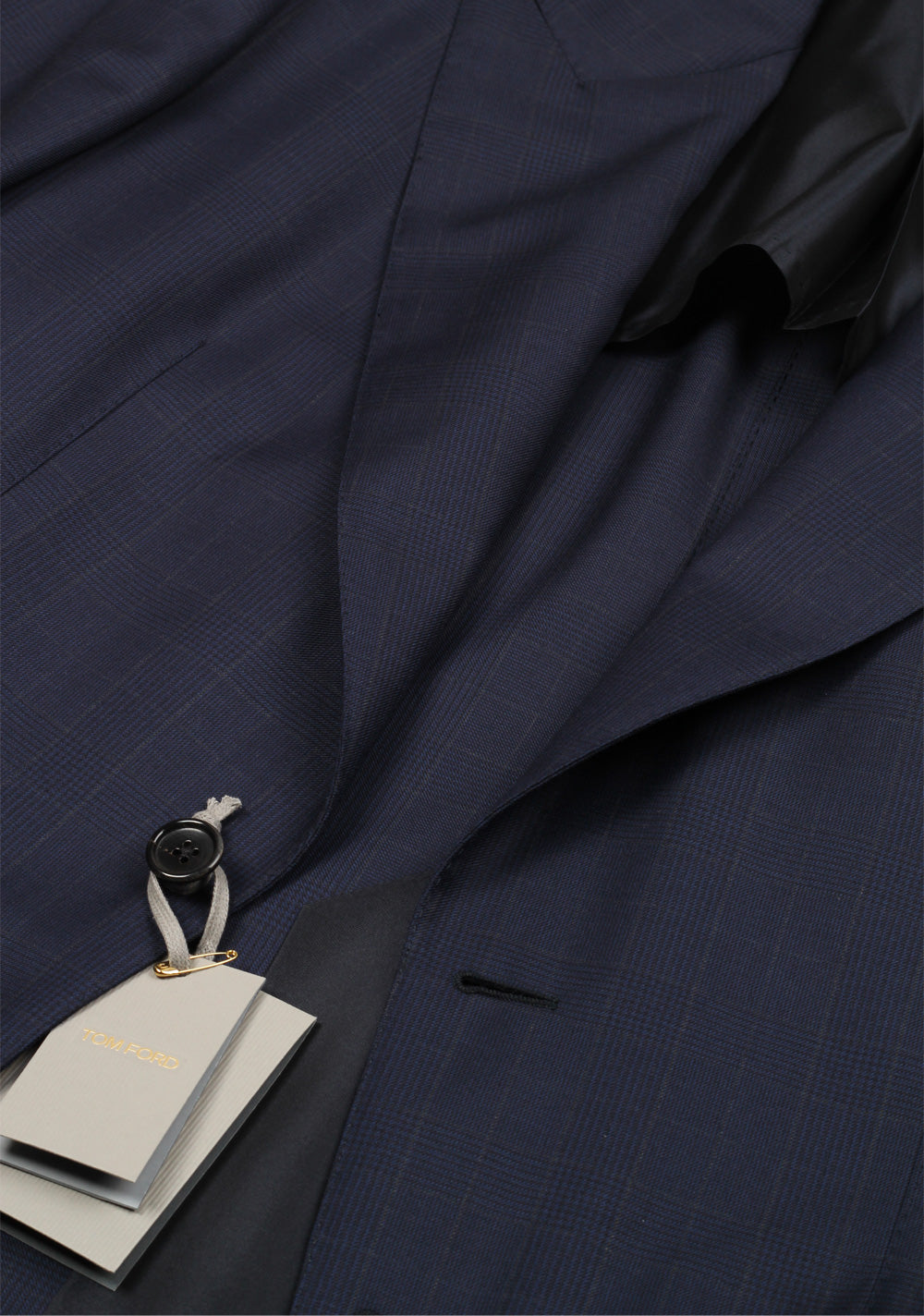 TOM FORD Shelton Checked Blue Sport Coat Size 48 / 38R U.S. In Wool