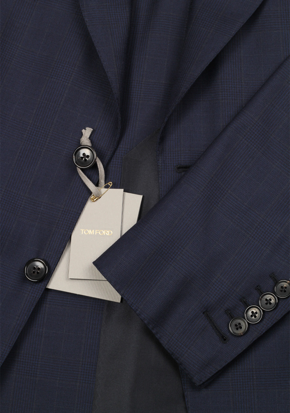 TOM FORD Shelton Checked Blue Sport Coat Size 48 / 38R U.S. In Wool