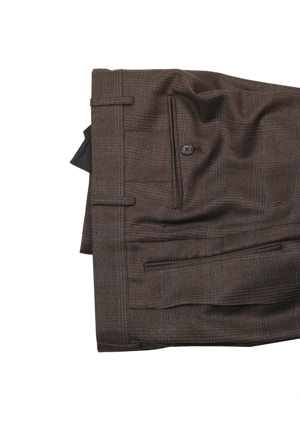 TOM FORD Shelton Checked Brown Suit Size 46 / 36R U.S. In Wool Silk Linen