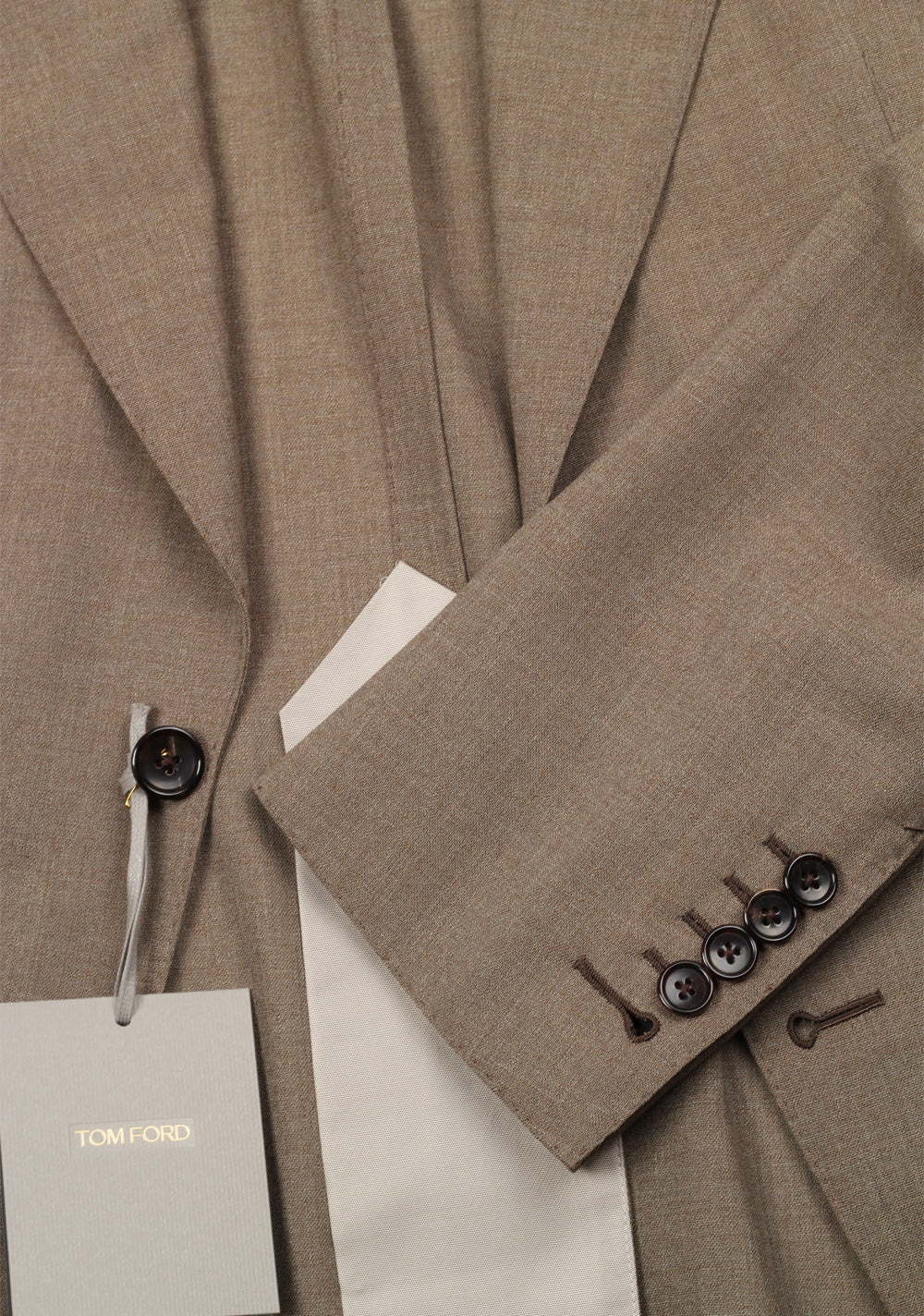 TOM FORD Shelton Brownish Gray Checked Suit Size 46 / 36R U.S.
