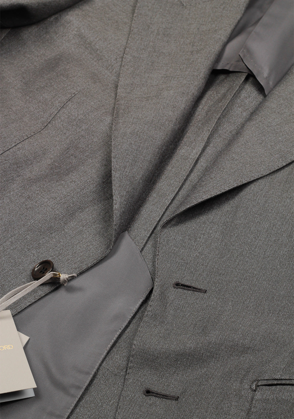 TOM FORD Shelton Gray Suit Size 46 / 36R U.S. In Silk Linen