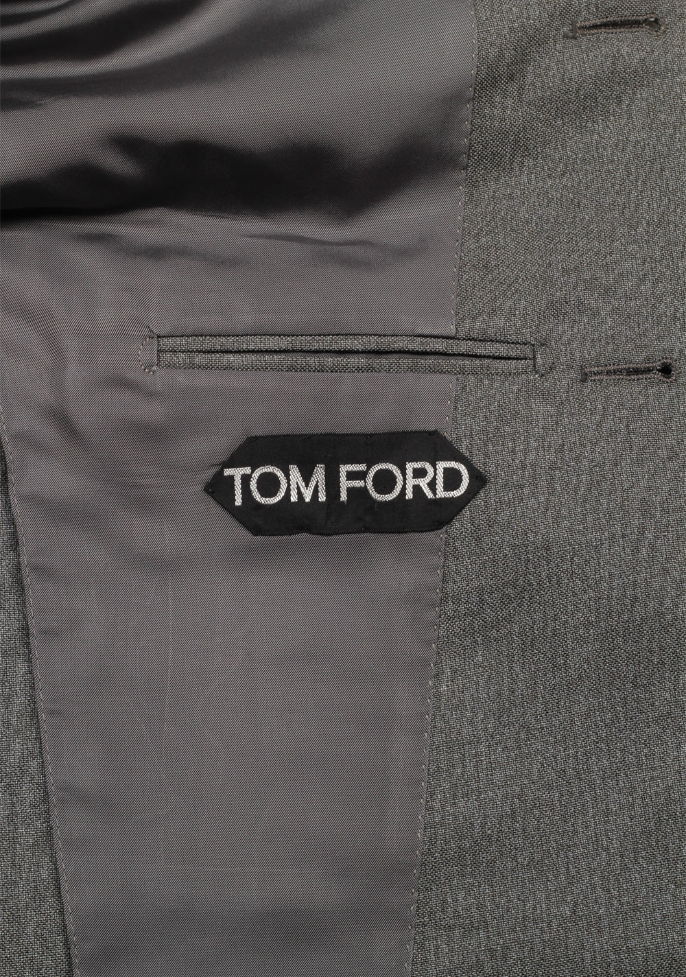 TOM FORD Shelton Gray Suit Size 46 / 36R U.S. In Silk Linen