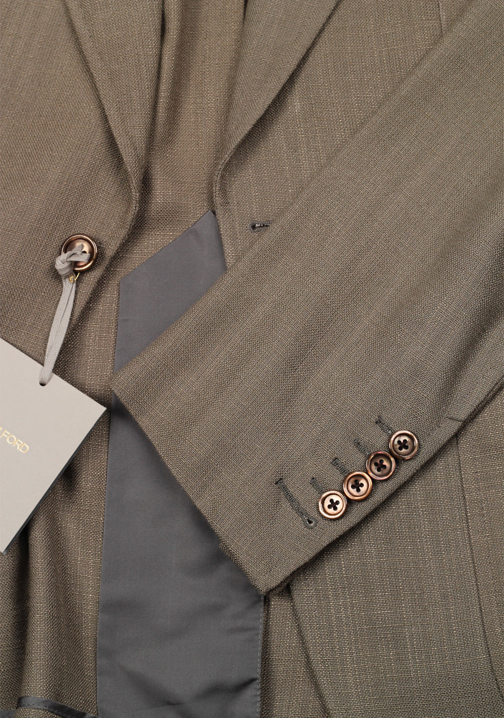 TOM FORD Shelton Greenish Gray Suit Size 46 / 36R U.S. In Rayon