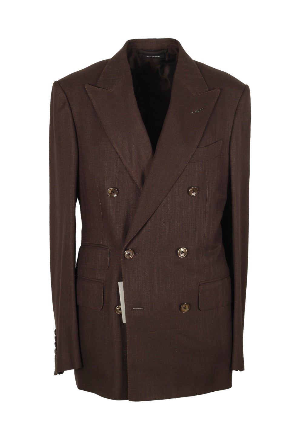 TOM FORD Shelton Double Breasted Brown Suit Size 46 / 36R U.S. Wool