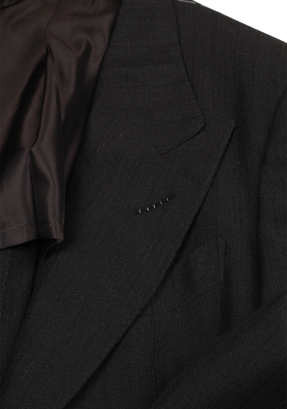 TOM FORD Shelton Black Striped Suit Size 46 / 36R U.S. In Mohair Wool