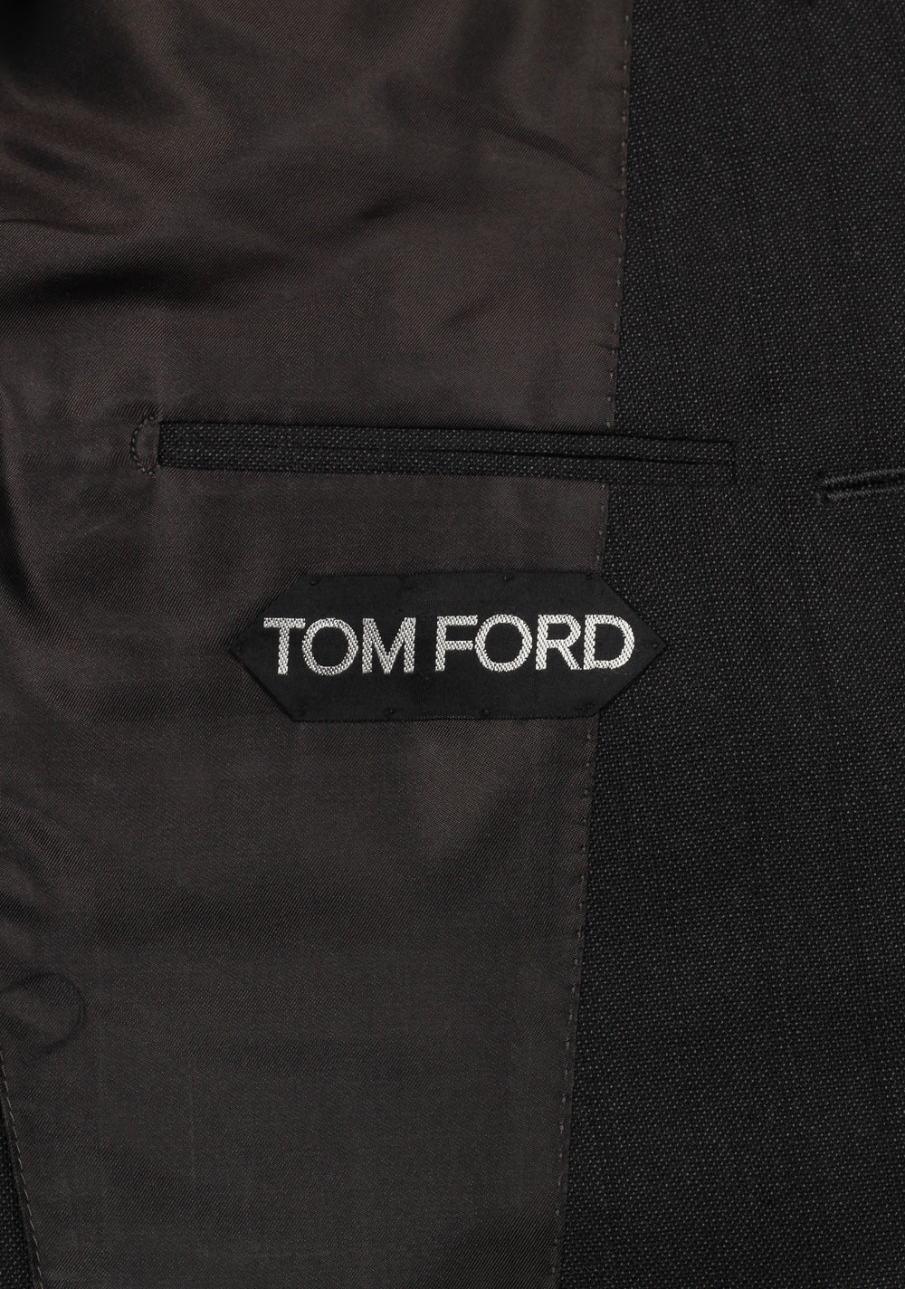 TOM FORD Shelton Black Striped Suit Size 46 / 36R U.S. In Mohair Wool