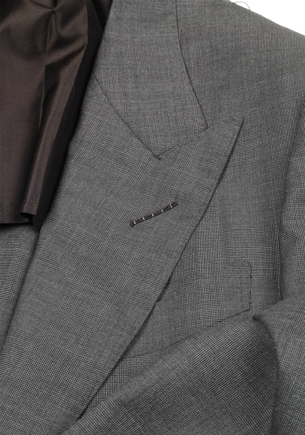 TOM FORD Shelton Gray Checked Suit Size 46 / 36R U.S. In Wool