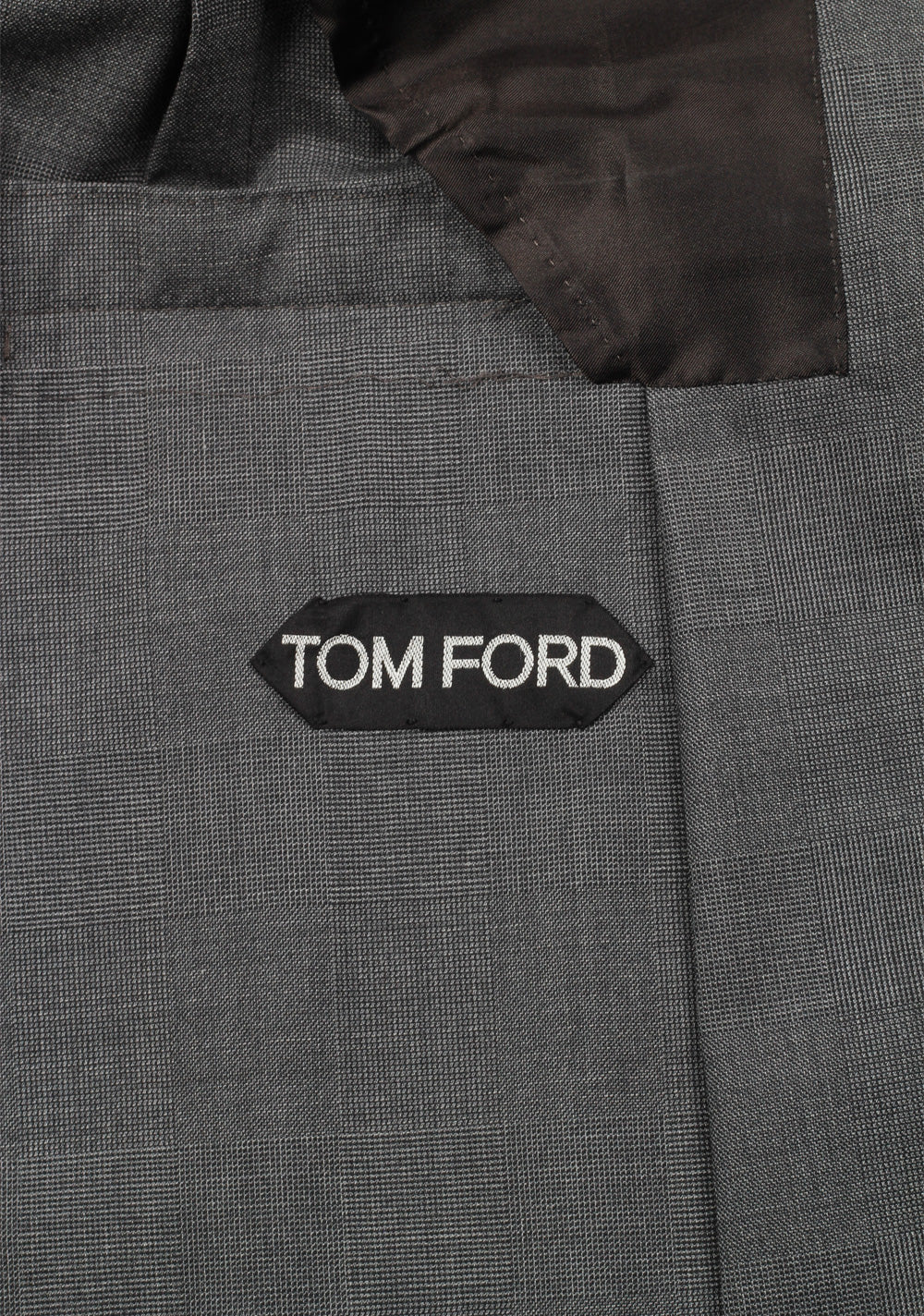 TOM FORD Shelton Gray Checked Suit Size 46 / 36R U.S. In Wool