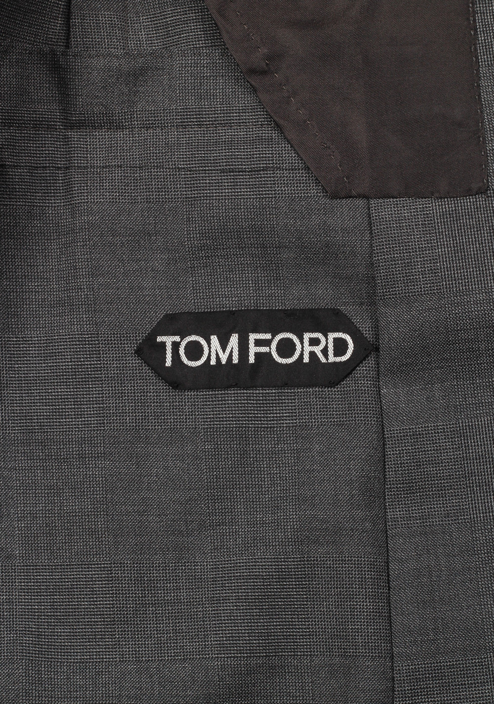 TOM FORD Shelton Gray Checked Suit Size 46 / 36R U.S. In Wool