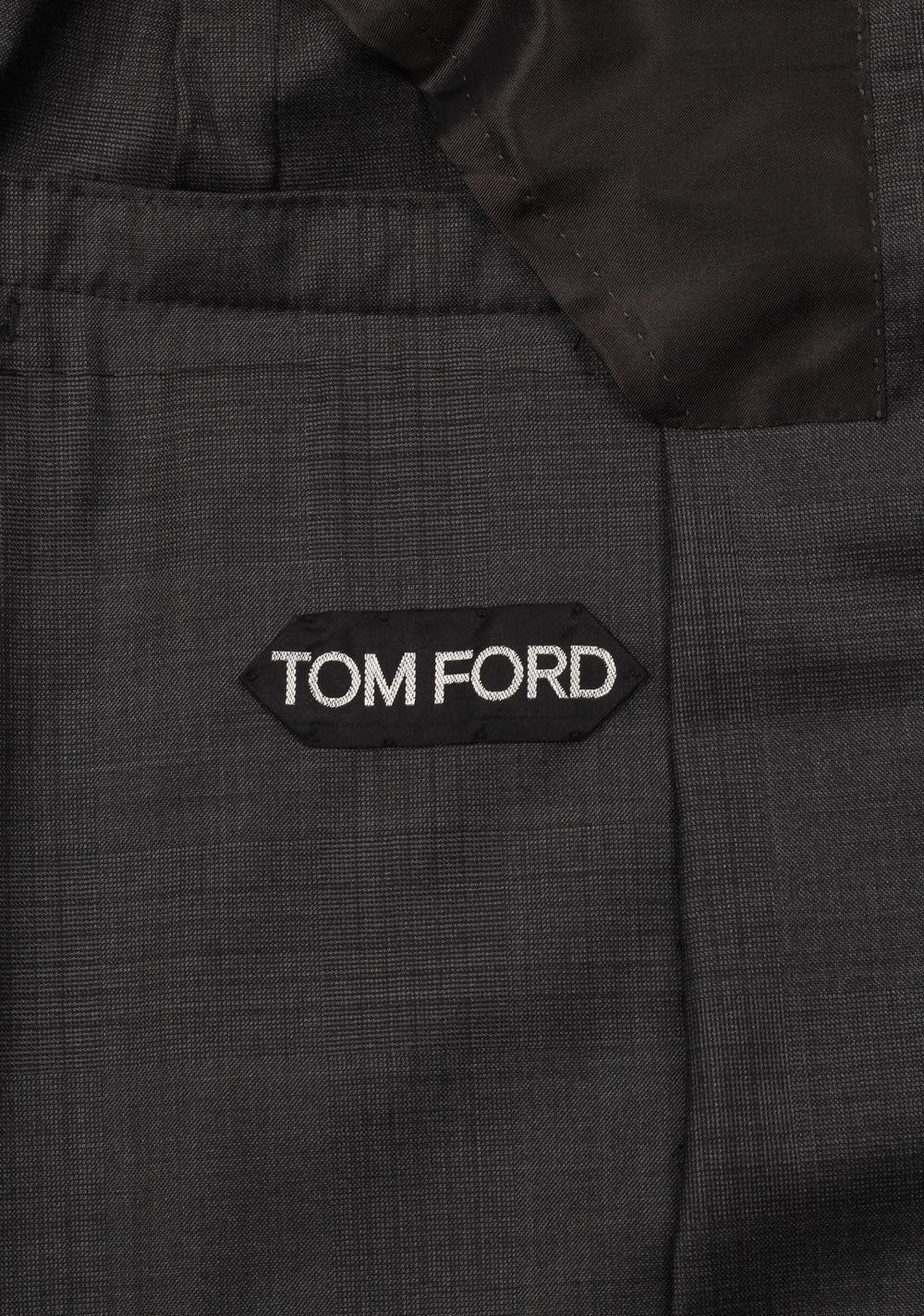 TOM FORD Shelton Gray Checked Suit Size 46 / 36R U.S. In Wool Silk