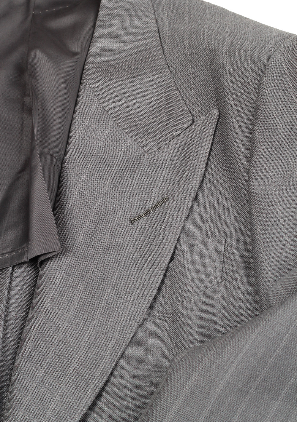 TOM FORD Shelton Striped Gray Suit Size 46 / 36R U.S. In Mohair Wool