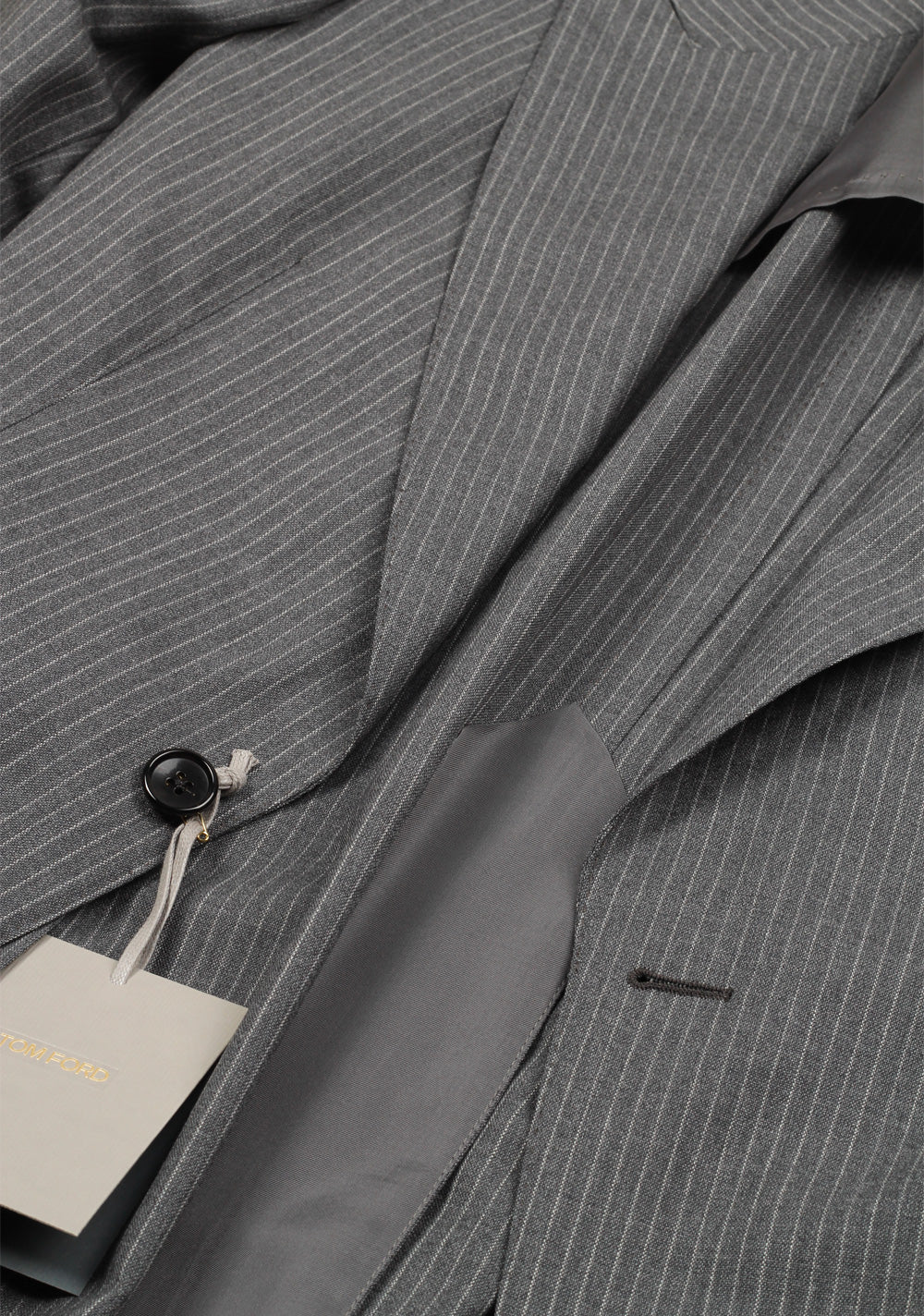 TOM FORD Shelton Striped Gray Suit Size 46 / 36R U.S. In Wool