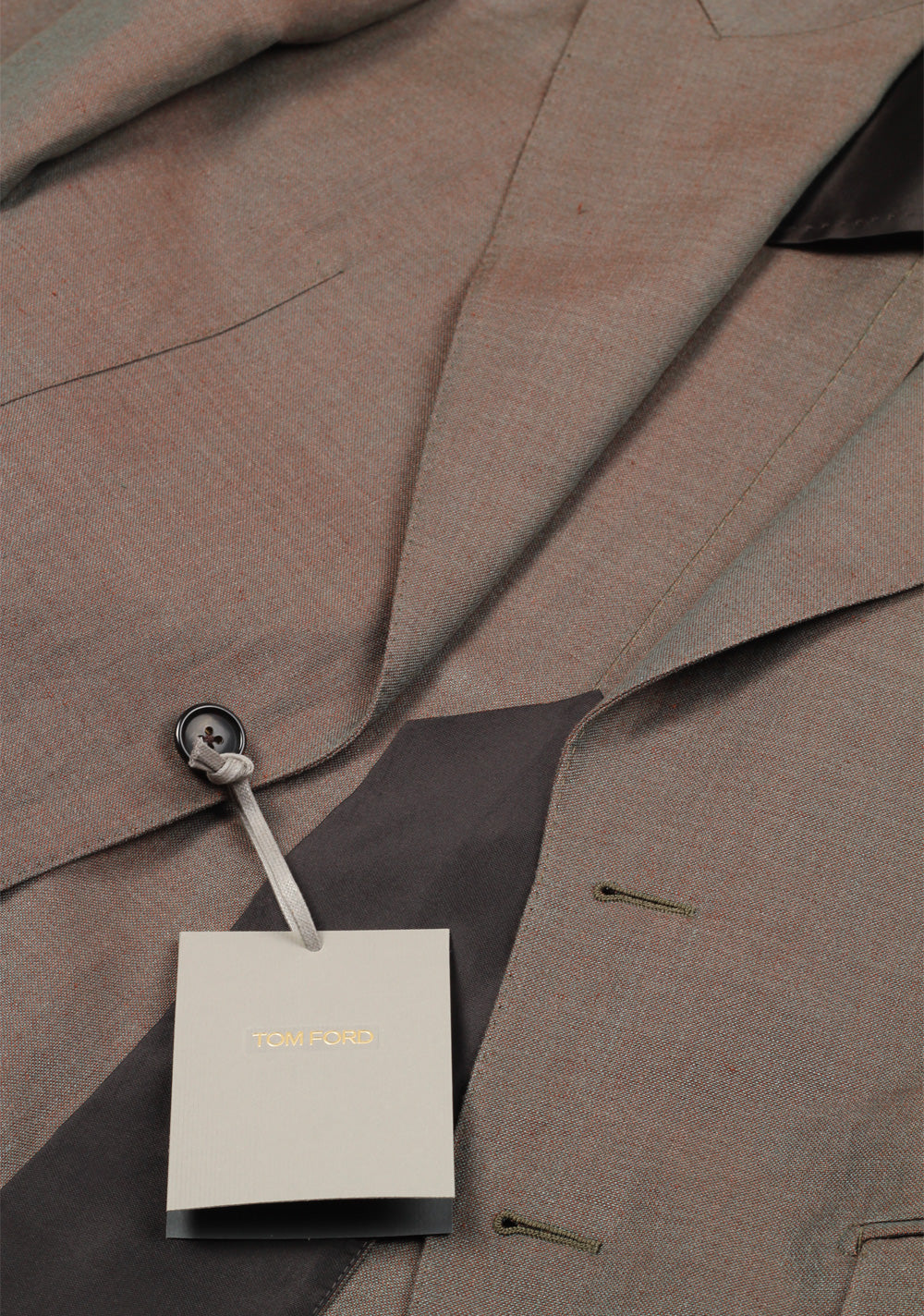 TOM FORD Shelton Grayish Copper Suit Size 46 / 36R U.S. In Silk Linen