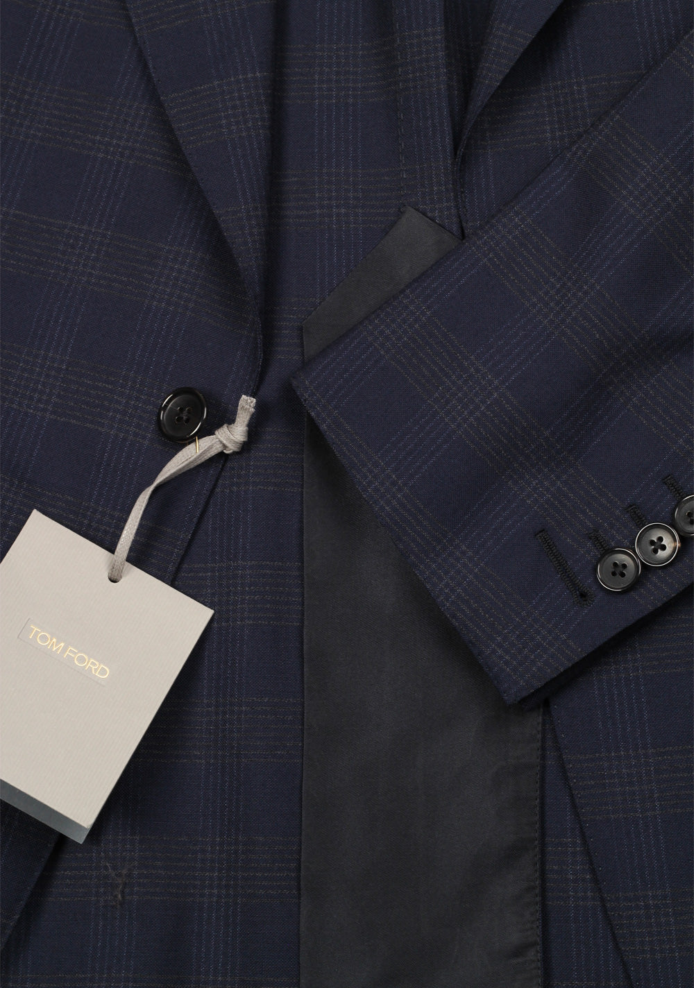 TOM FORD Shelton Checked Blue Suit Size 48 / 38R U.S. In Wool