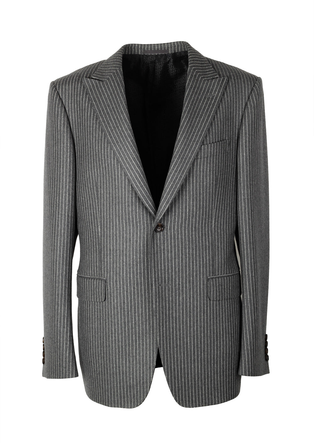 Gucci Gray Flannel Striped Suit Size 52 / 42R U.S. In Wool