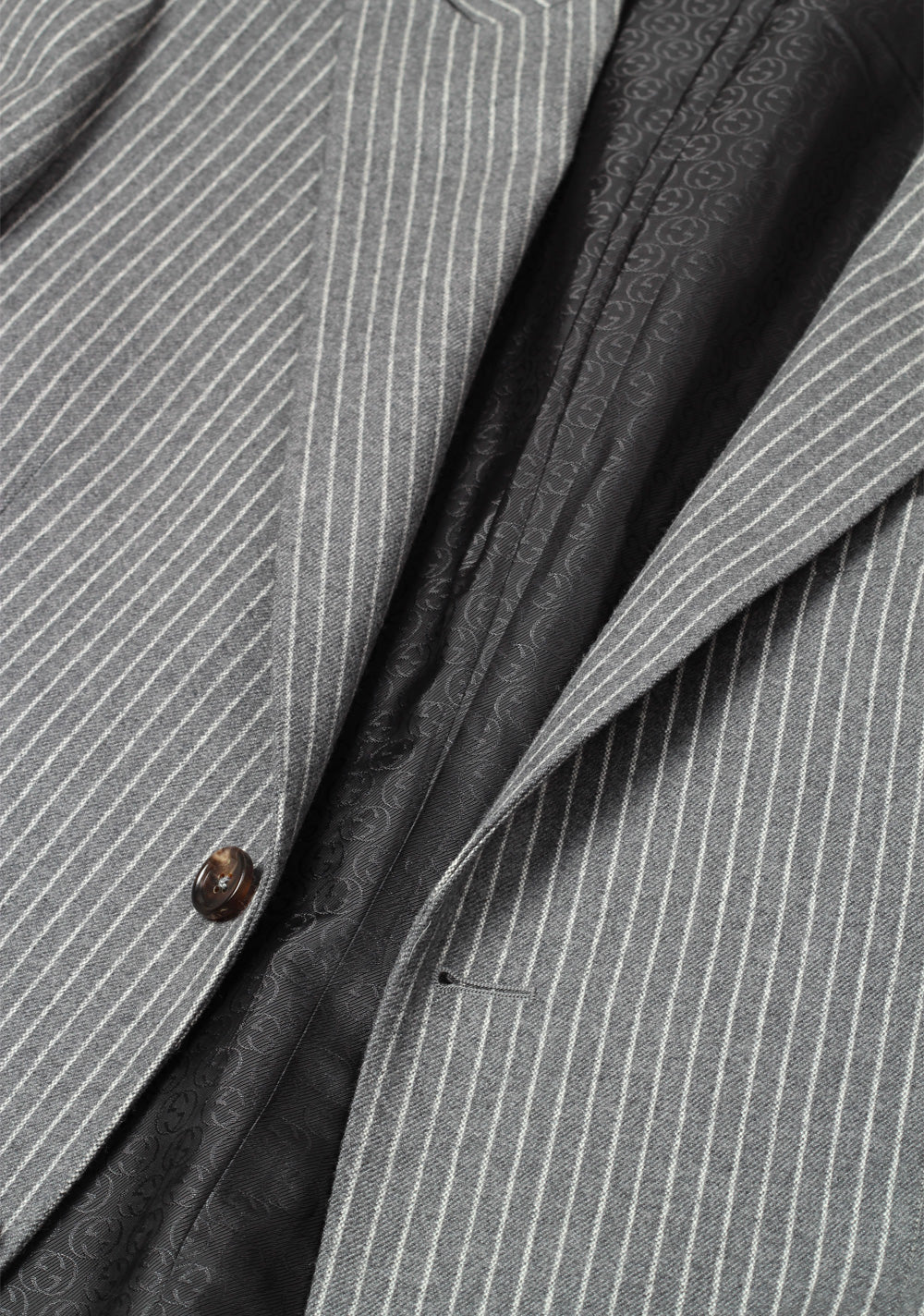 Gucci Gray Flannel Striped Suit Size 52 / 42R U.S. In Wool
