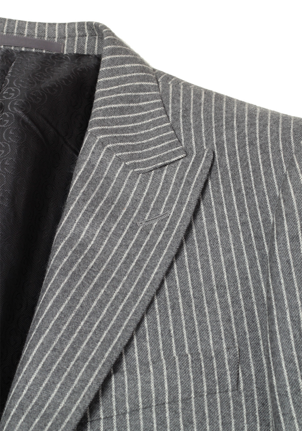 Gucci Gray Flannel Striped Suit Size 52 / 42R U.S. In Wool