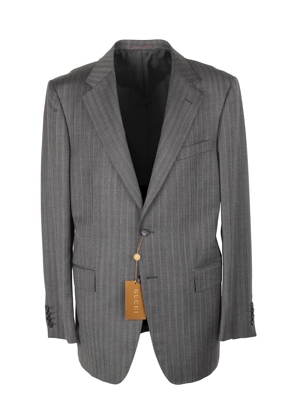 Gucci Gray Striped Suit Size 52 / 42R U.S. In Wool Mohair