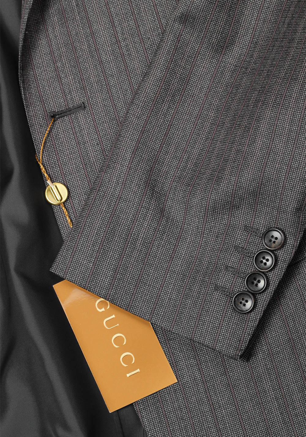 Gucci Gray Striped Suit Size 52 / 42R U.S. In Wool Mohair