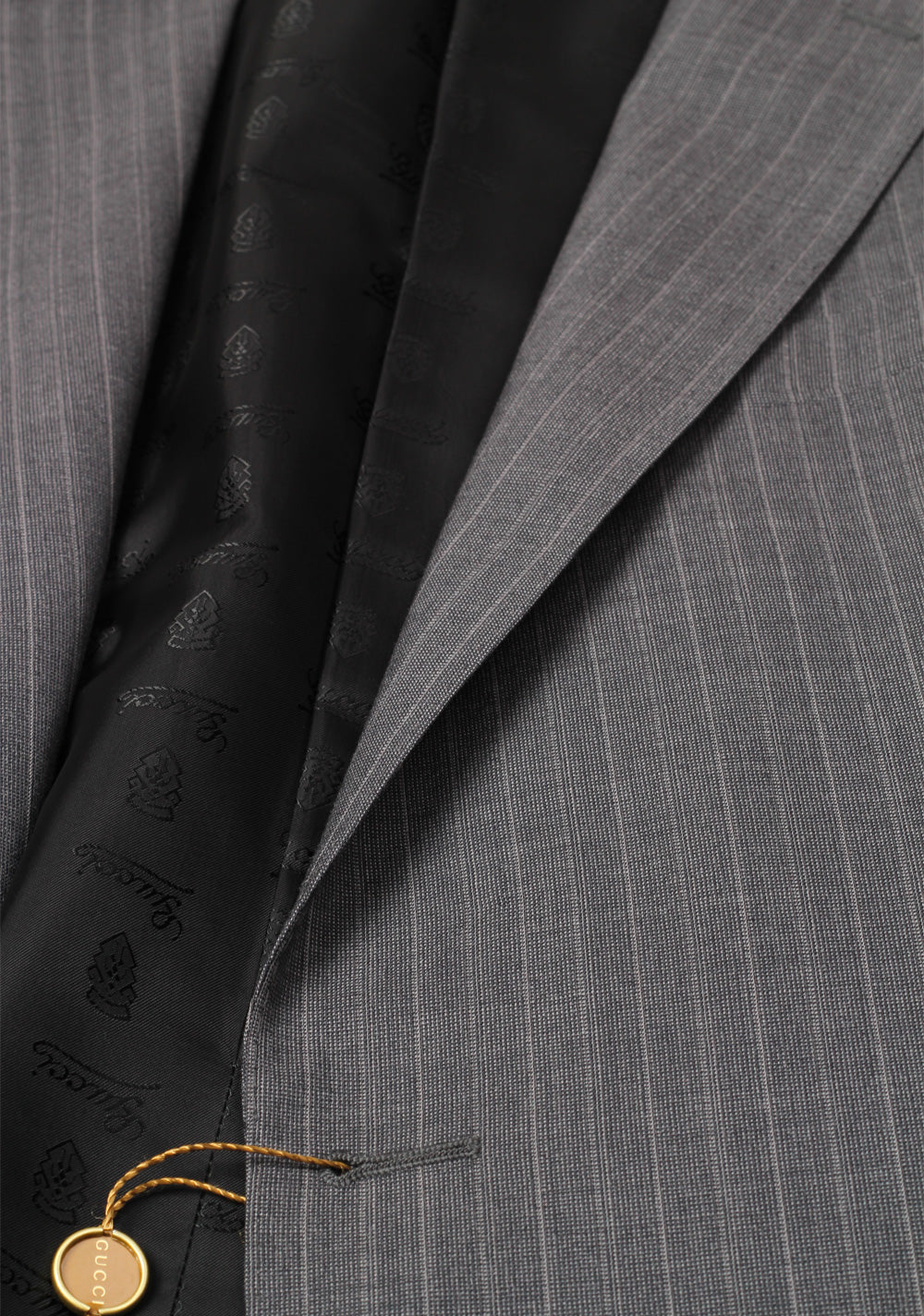 Gucci Gray Flannel Striped Suit Size 52L / 42L U.S. In Wool