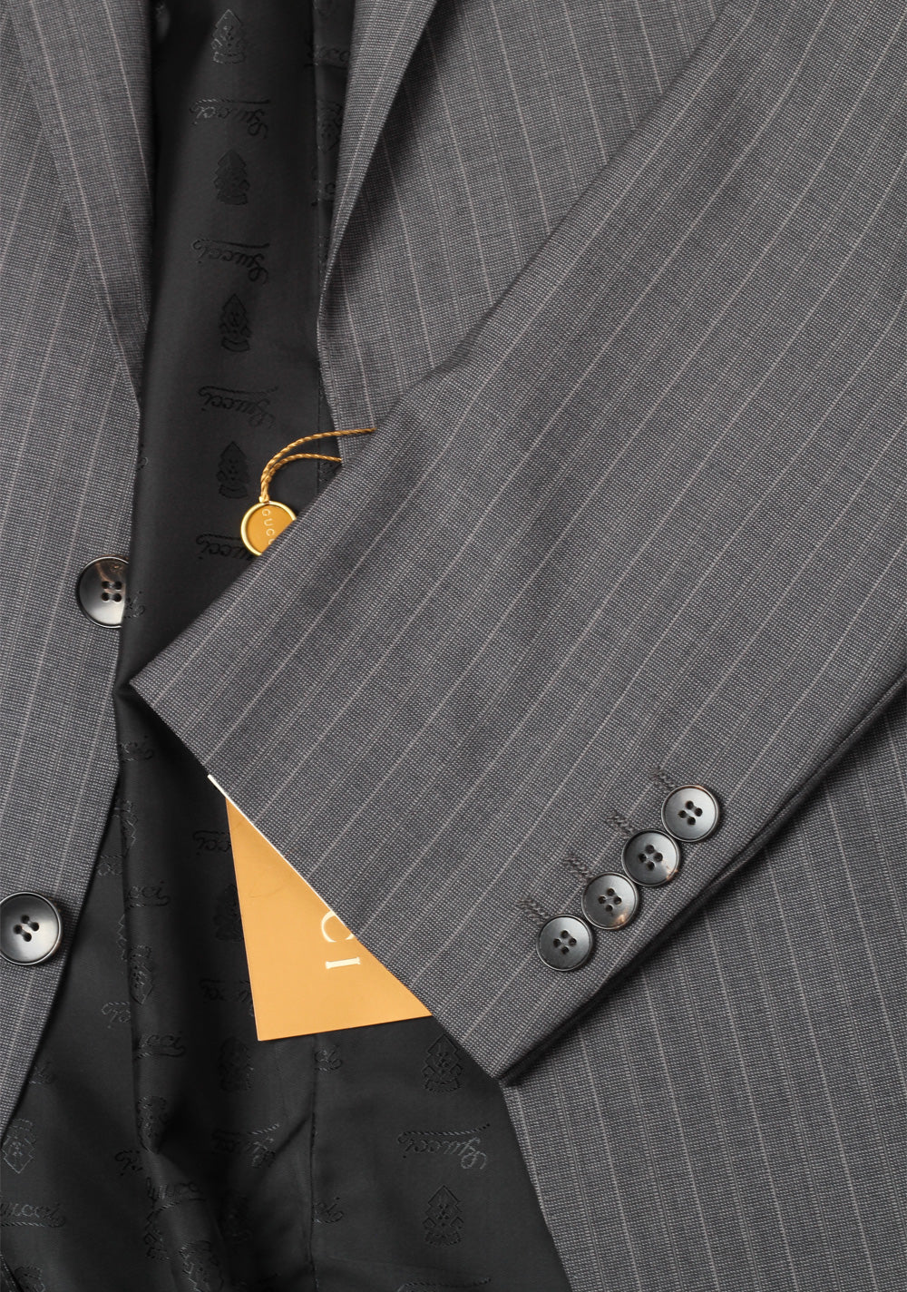 Gucci Gray Flannel Striped Suit Size 52L / 42L U.S. In Wool