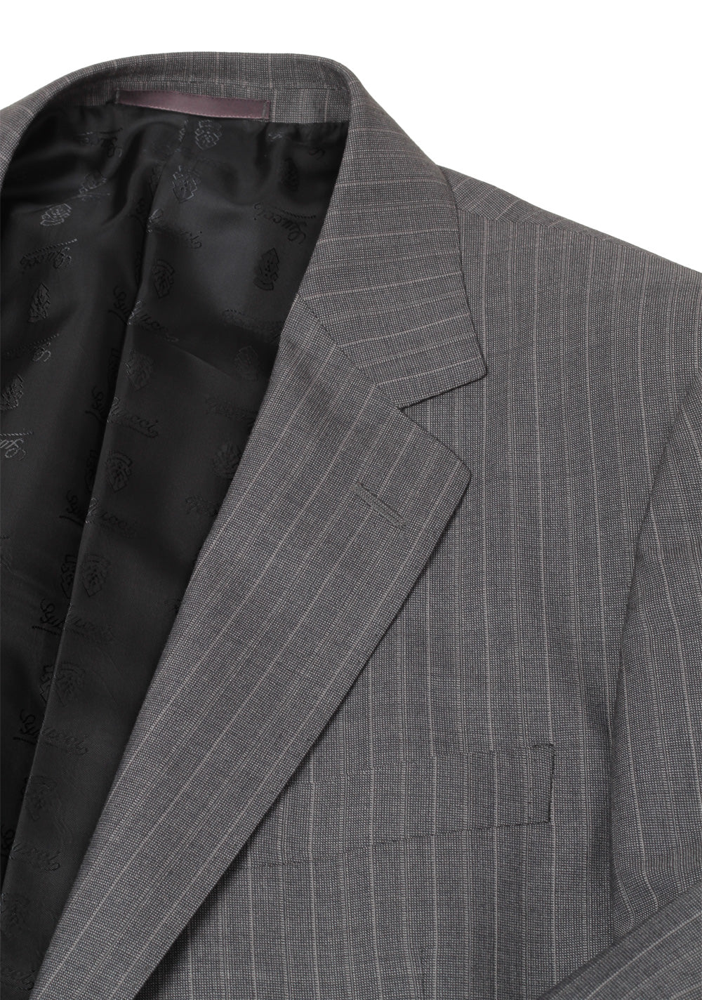 Gucci Gray Flannel Striped Suit Size 52L / 42L U.S. In Wool