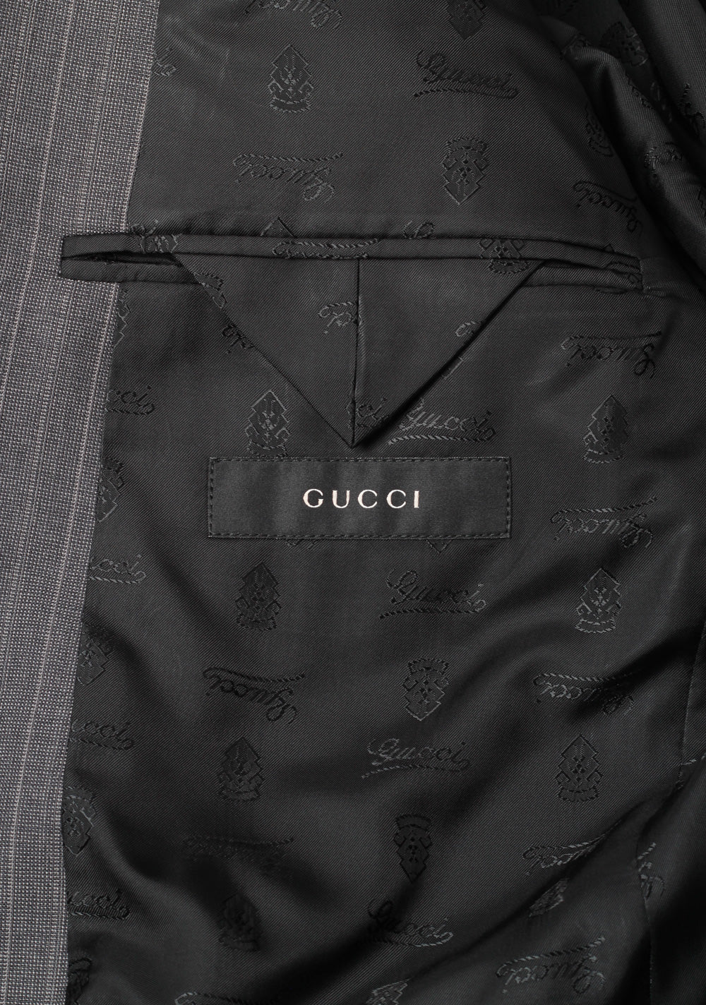 Gucci Gray Flannel Striped Suit Size 52L / 42L U.S. In Wool