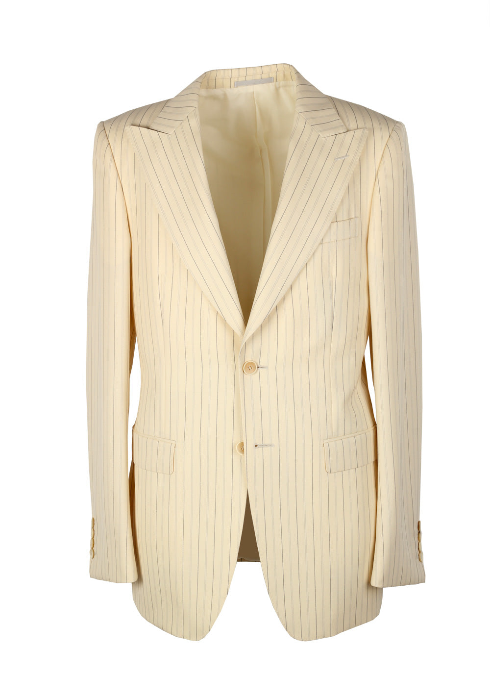 Gucci Ivory Striped Suit Size 48L / 38L U.S. In Wool