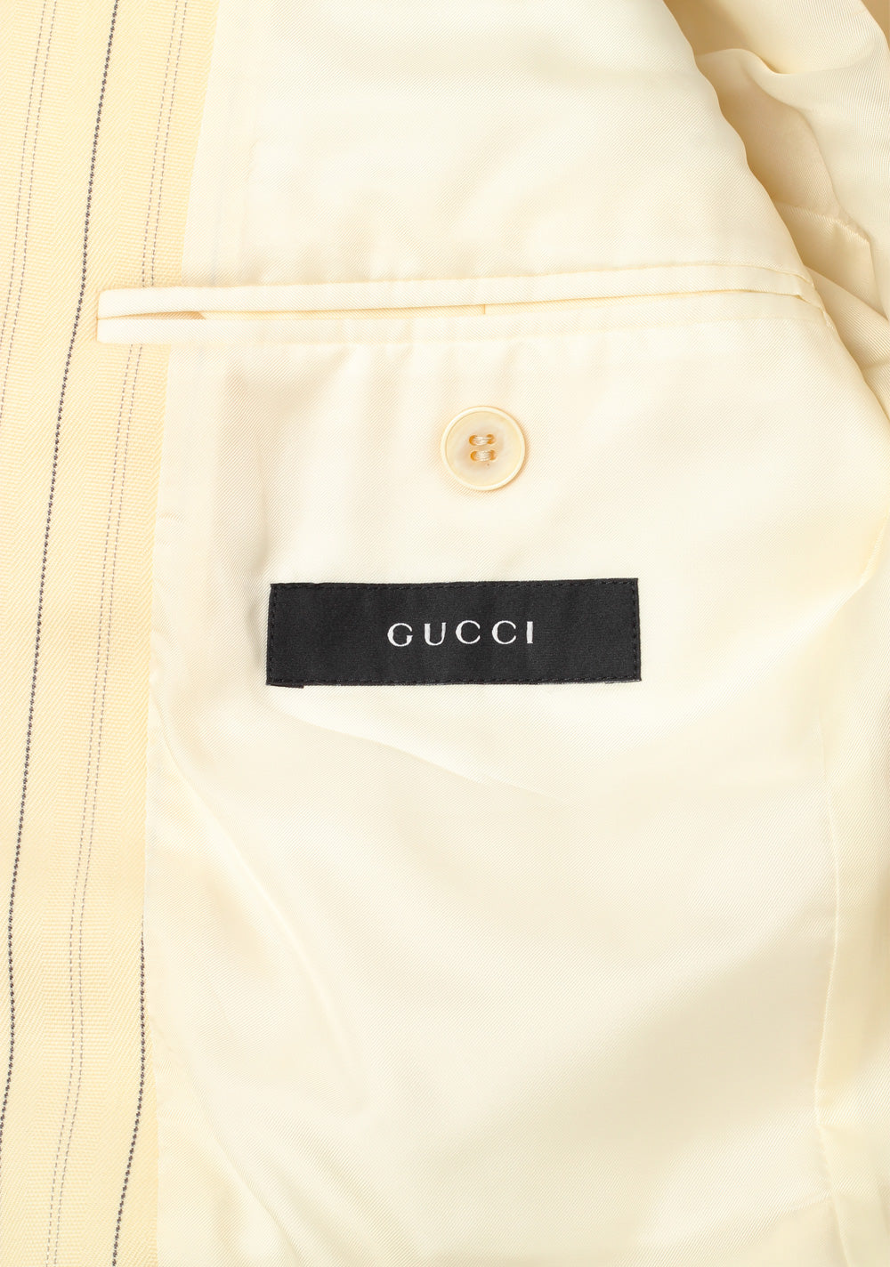 Gucci Ivory Striped Suit Size 48L / 38L U.S. In Wool