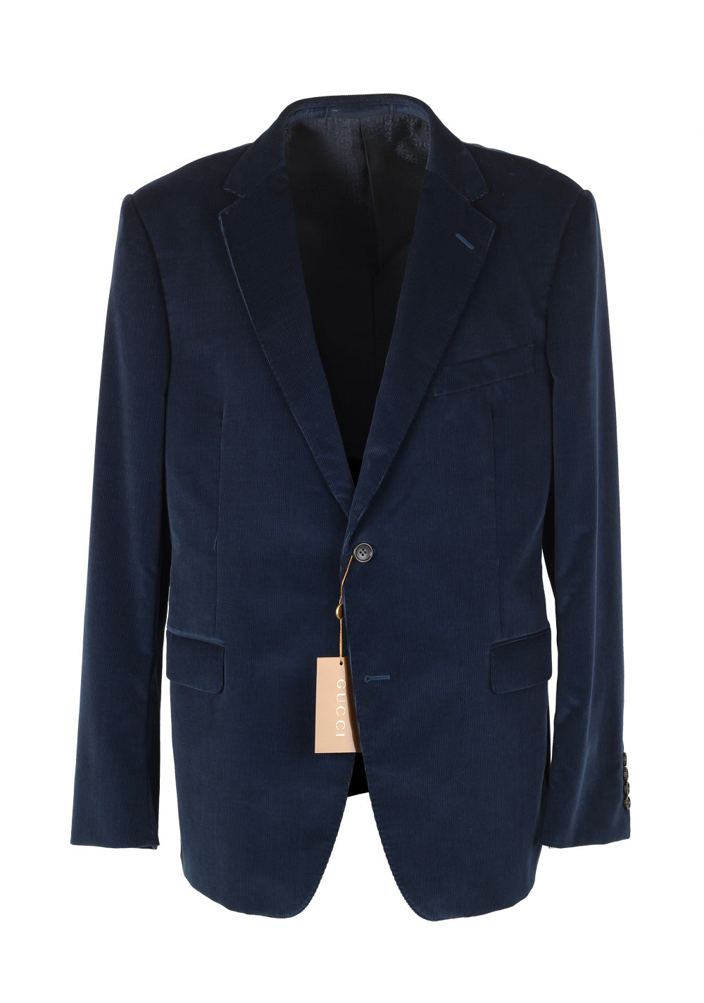 Gucci Blue Corduroy Suit Size 56 / 46R U.S. In Cotton