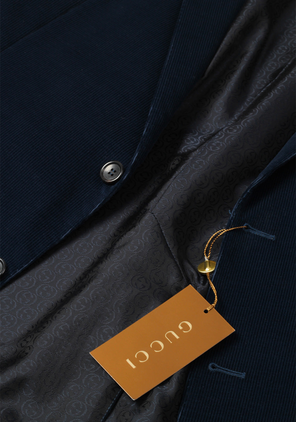 Gucci Blue Corduroy Suit Size 56 / 46R U.S. In Cotton