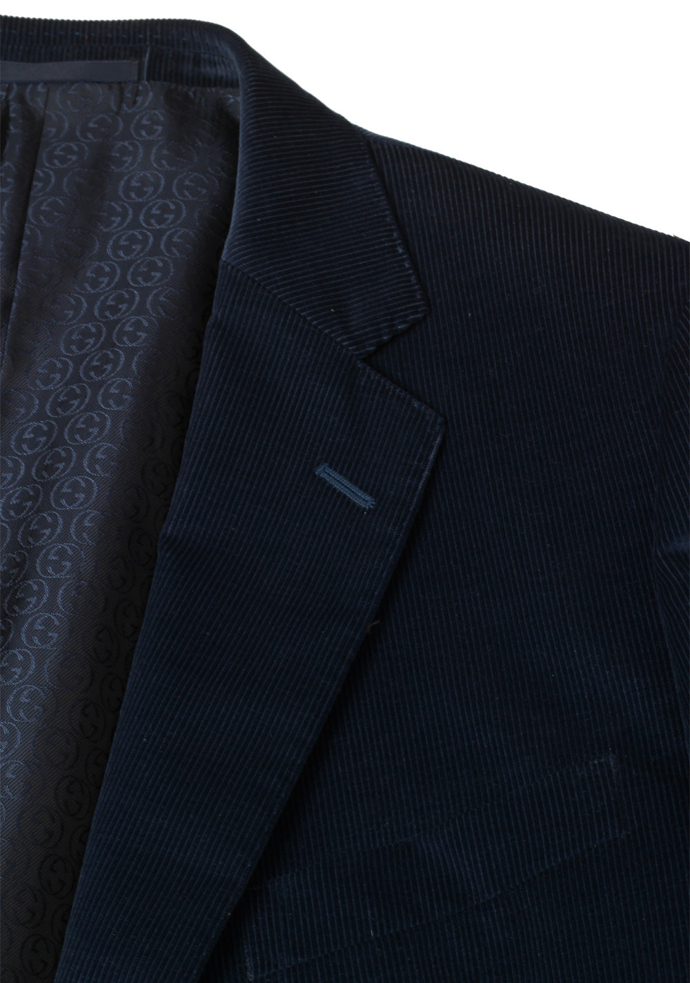 Gucci Blue Corduroy Suit Size 56 / 46R U.S. In Cotton