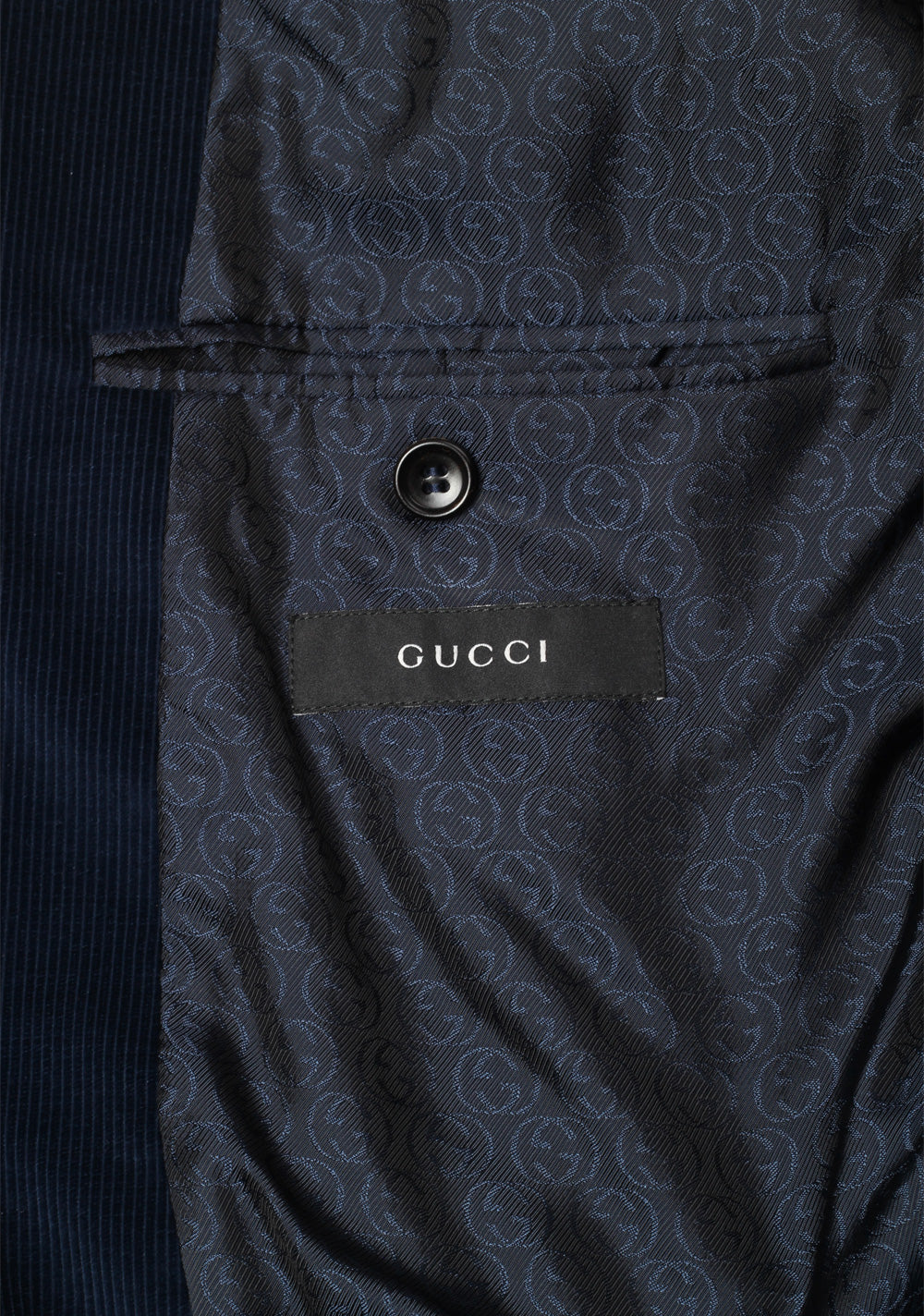 Gucci Blue Corduroy Suit Size 56 / 46R U.S. In Cotton