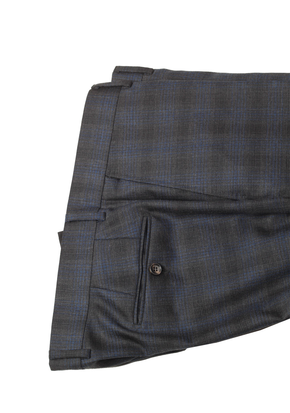 Gucci Blue Checked Suit Size 56 / 46R U.S. In Wool Cotton Silk