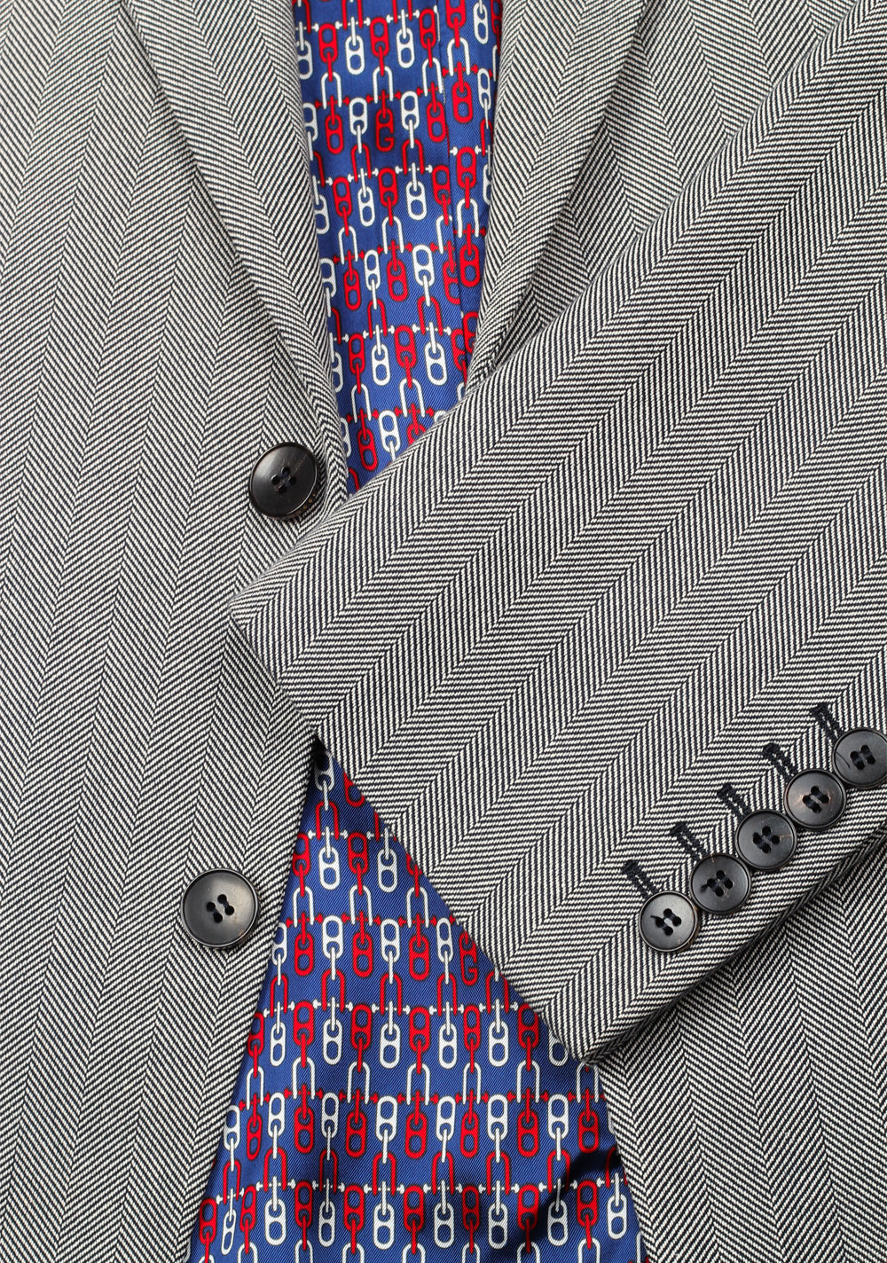 Gucci Gray Herringbone Sport Coat Size 56 / 46R U.S. In Silk Cotton