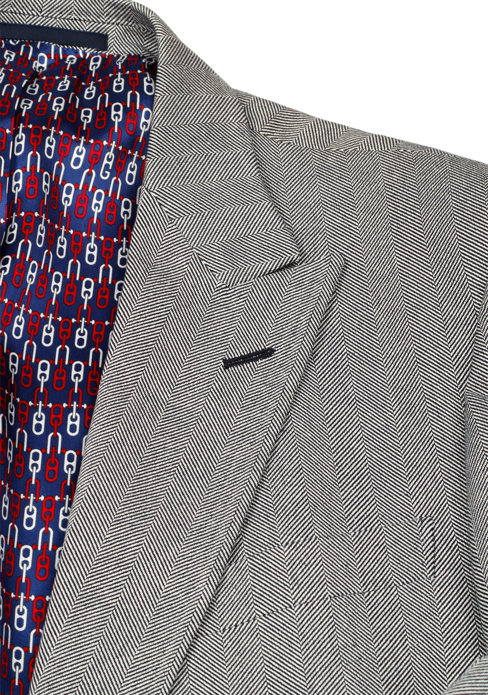 Gucci Gray Herringbone Sport Coat Size 56 / 46R U.S. In Silk Cotton